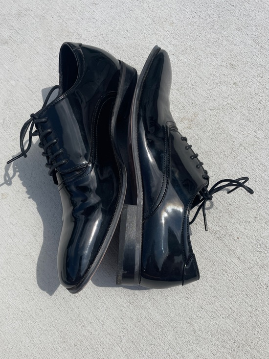Joseph Abboud Black Patent Leather Lace-Up Oxfords